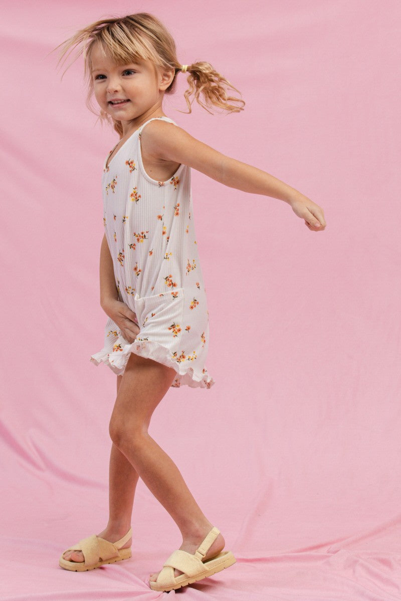 Off White Flower Romper