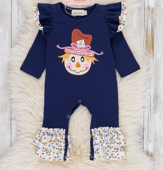 Little Crow Keeper Embroidered Ruffle Romper