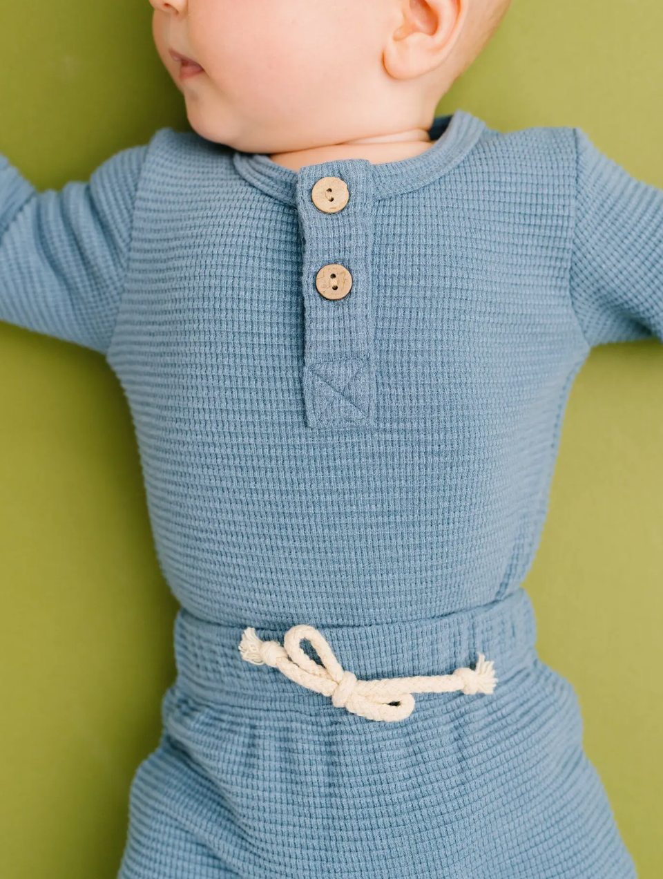 Dusty Blue Waffle Cozy Set