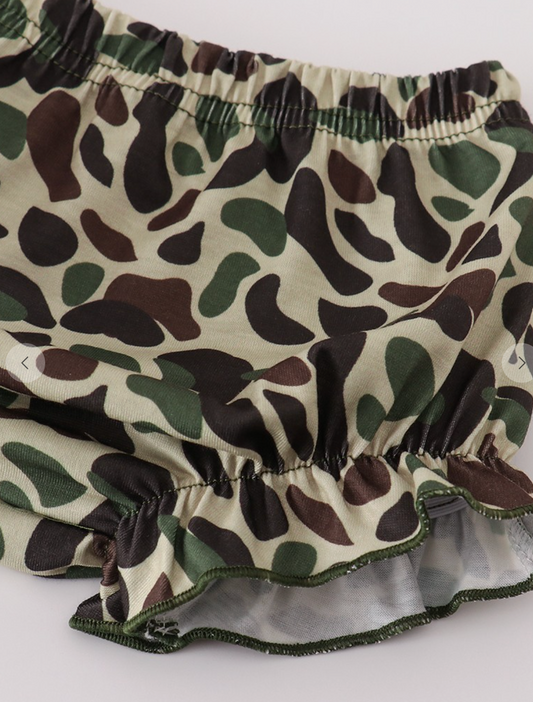 Sage Camouflage Turkey Applique Bloomer Set