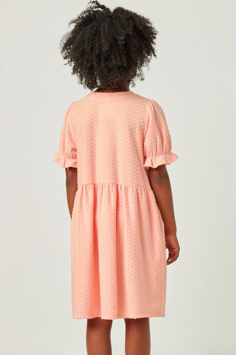Cris Cross V-Neck Swiss Dot Dress