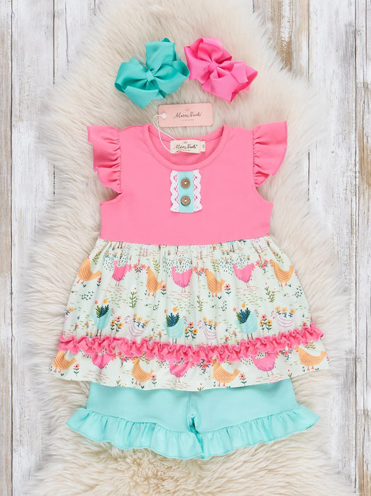 Bright Hen Party Ruffle Set