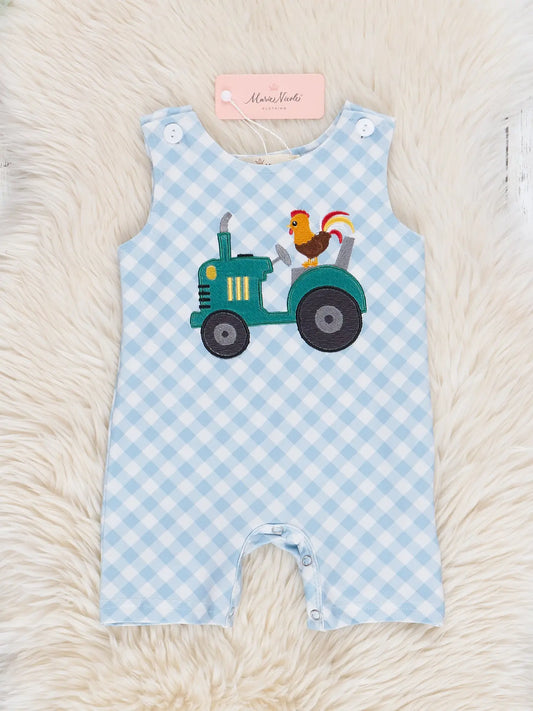 Rooster tractor gingham Johnny