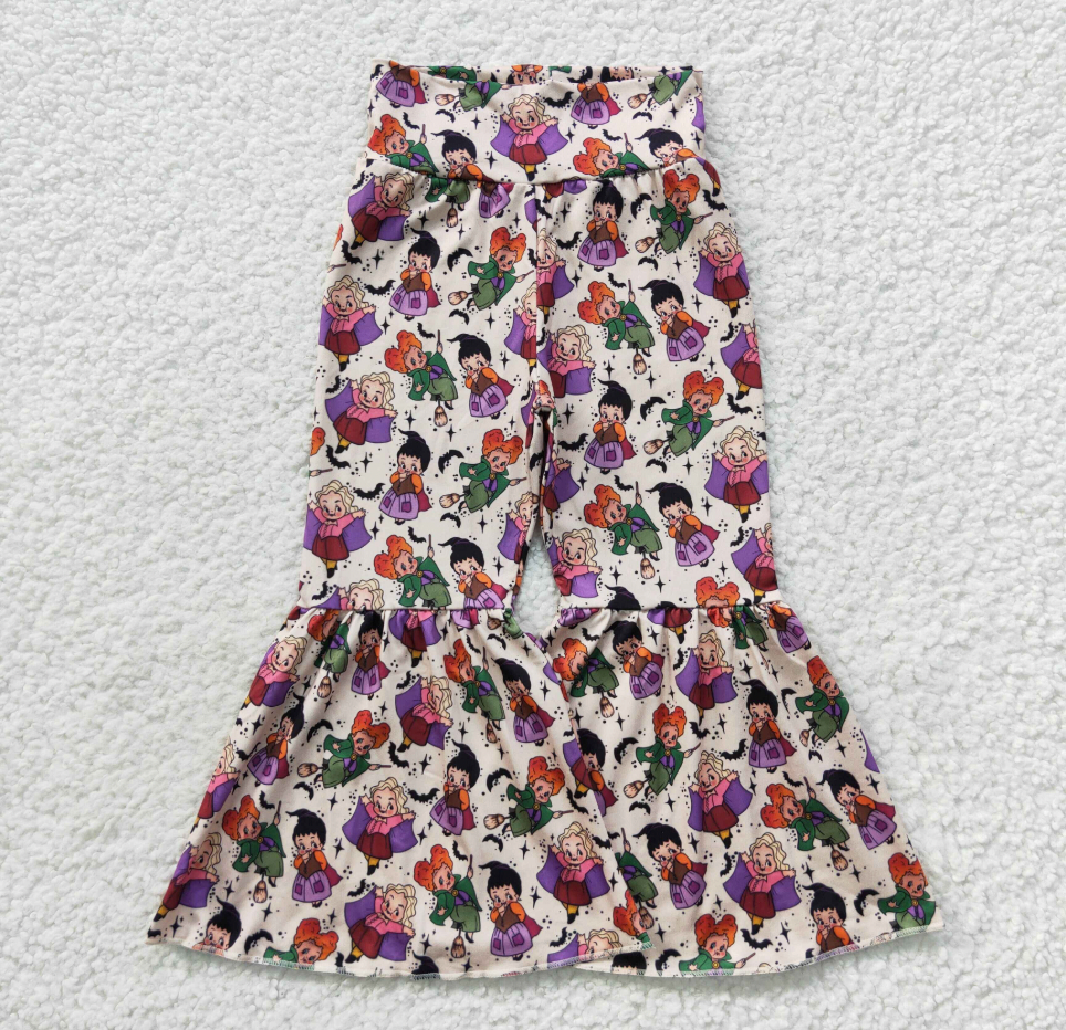 Purple Witches Girls Halloween Bell Bottoms