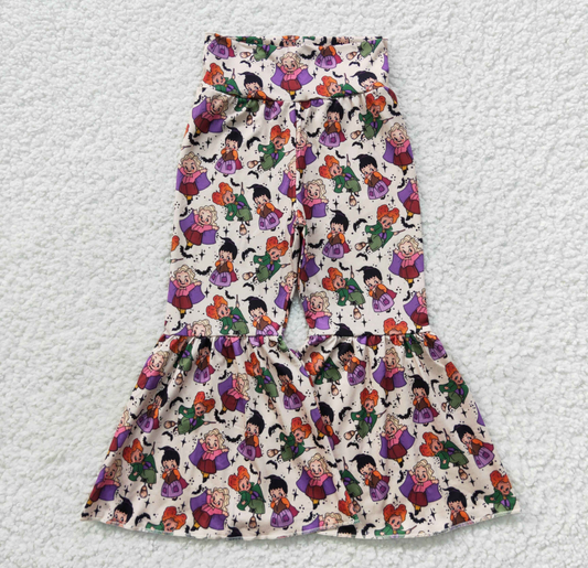 Purple Witches Girls Halloween Bell Bottoms