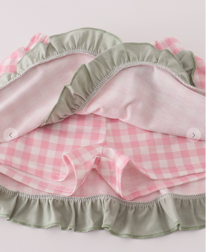 Sage Pumpkin Turkey Applique Skorts Set