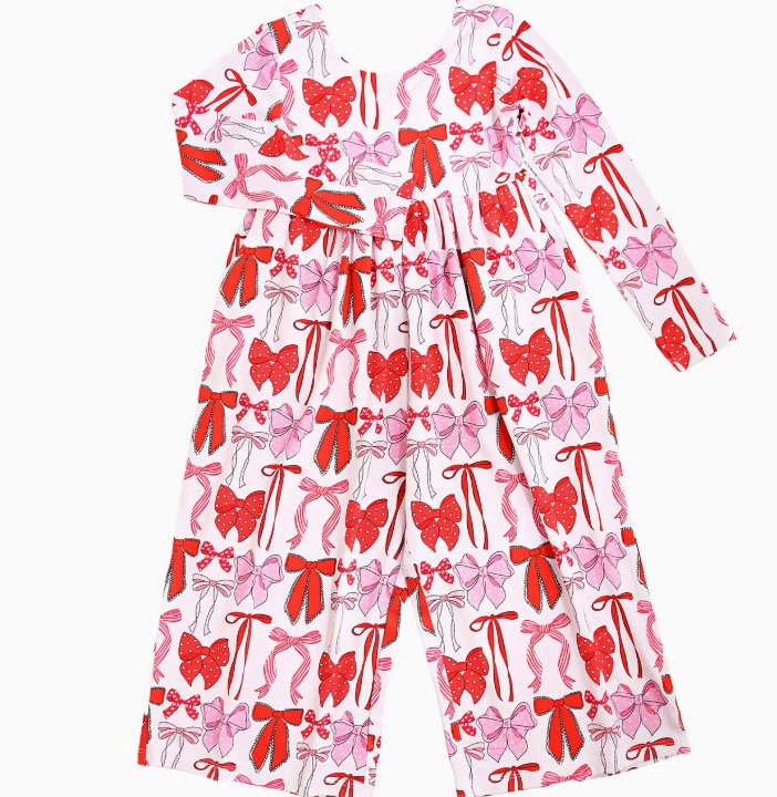 Rosalie Wide Leg Romper Valentines Day Bamboo Romper