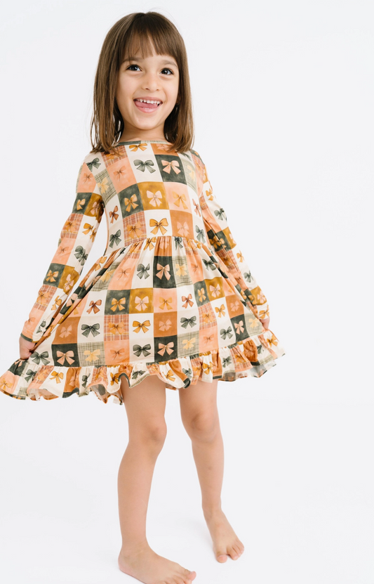Bow Patchwork Bamboo Dress