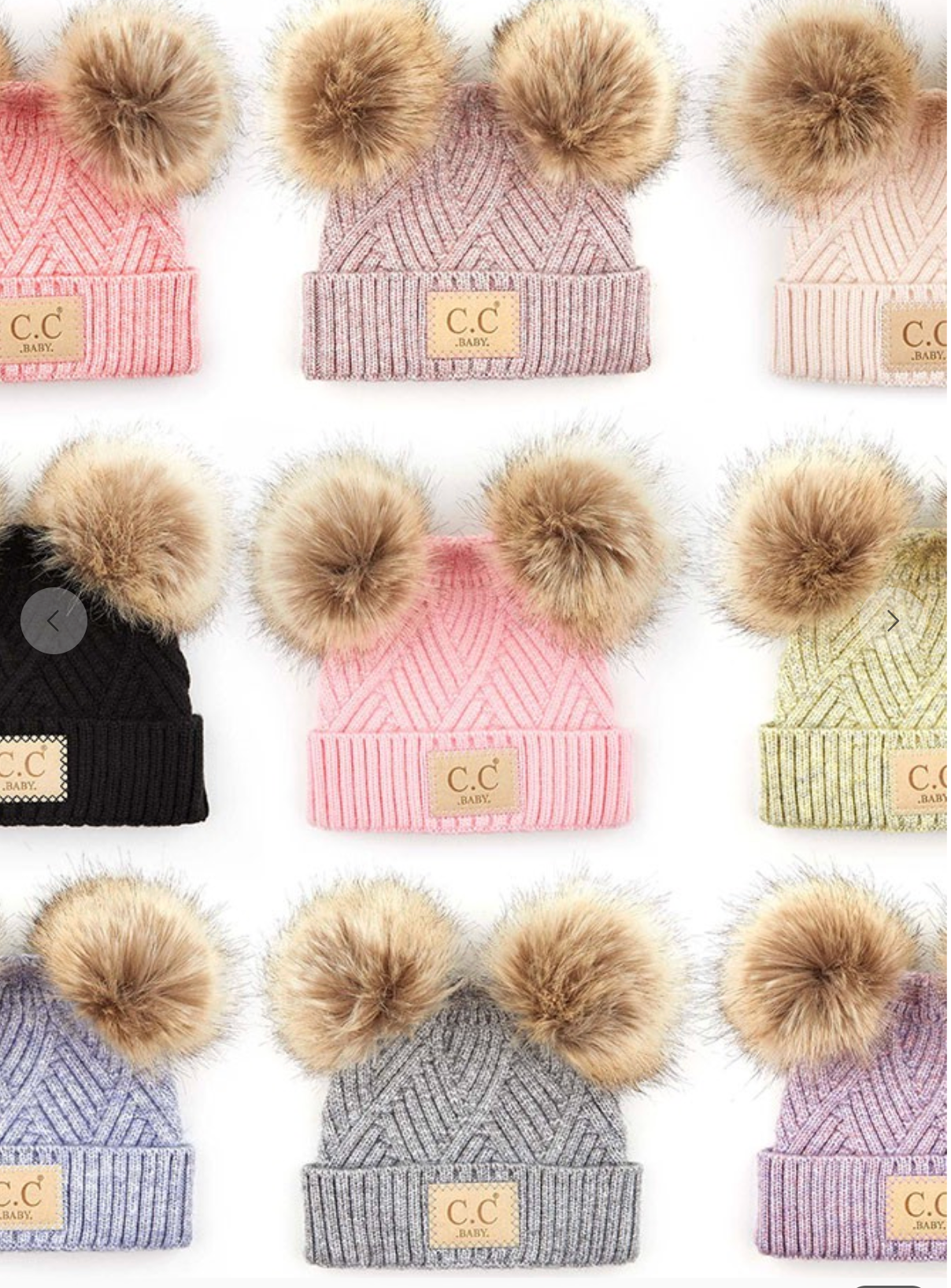 C.C Diagonal Tripes Pattern Baby Beanie