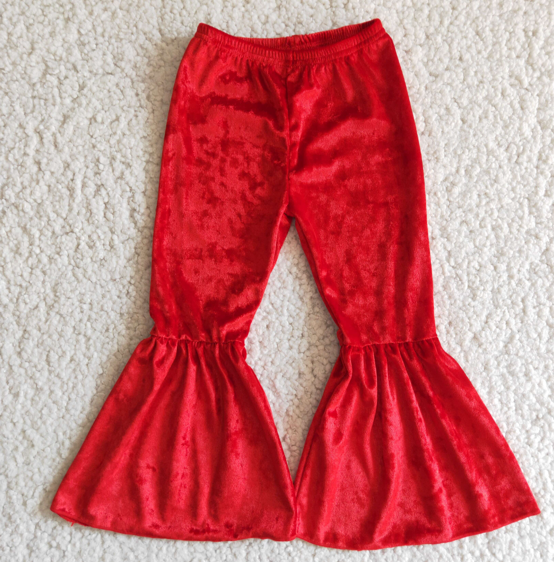 Red Velvet Baby Girls Bell Bottom Pants