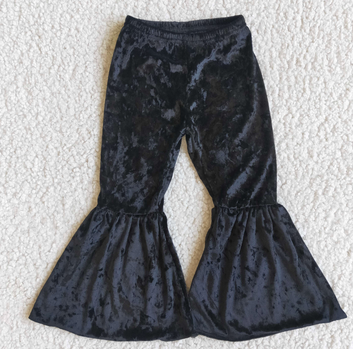 Black Velvet Baby Girls Bell Bottom Pants
