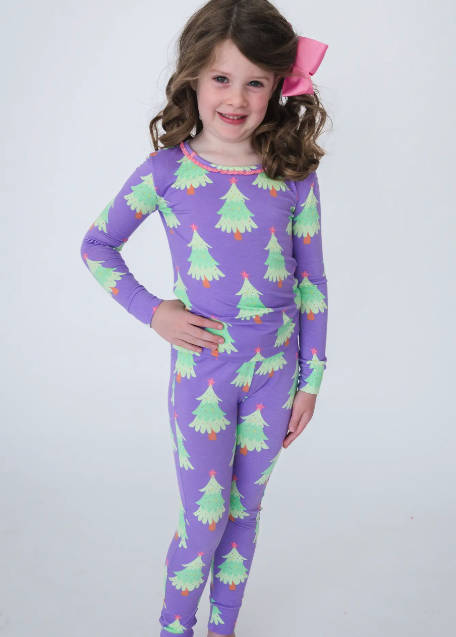 Softsnooze™ Girls Bamboo Viscose Purple Pajama Set