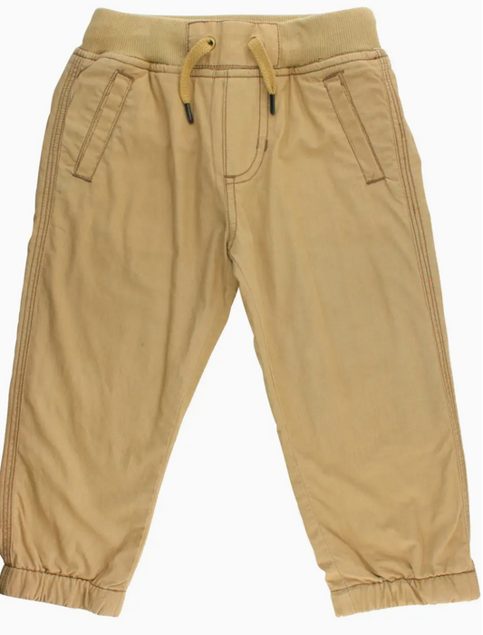 Boys Dark Khaki Jogger Pants