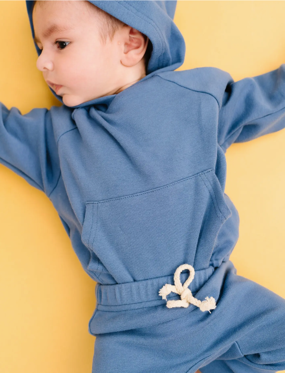 Lake Blue Hoodie Romper Set
