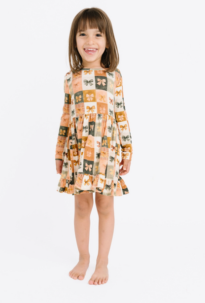 Bow Patchwork Bamboo Dress