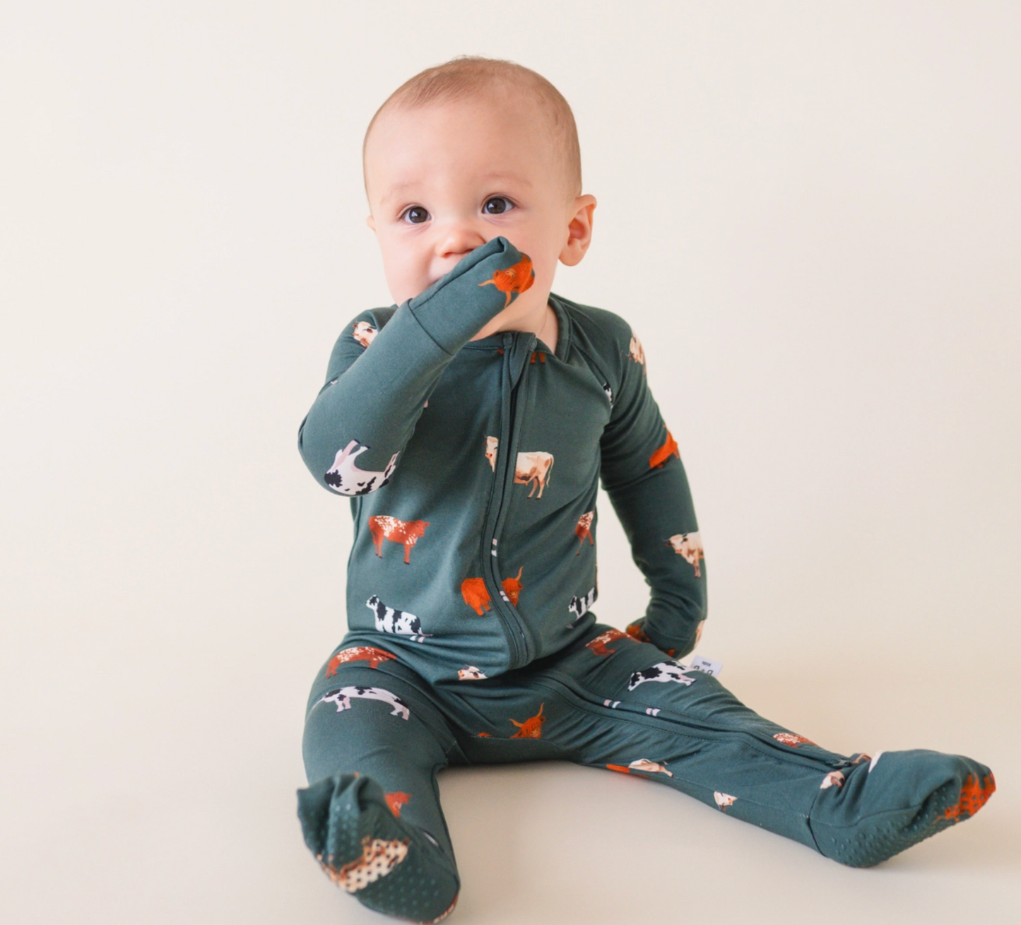 Bamboo 2-Way Convertible Zip Romper | Green Cow