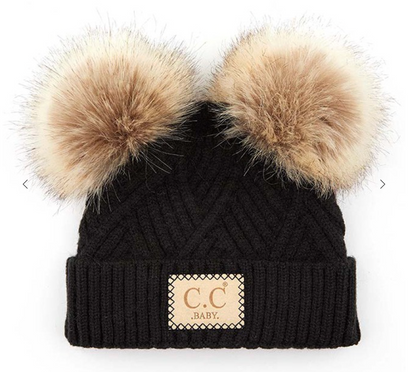 C.C Diagonal Tripes Pattern Baby Beanie