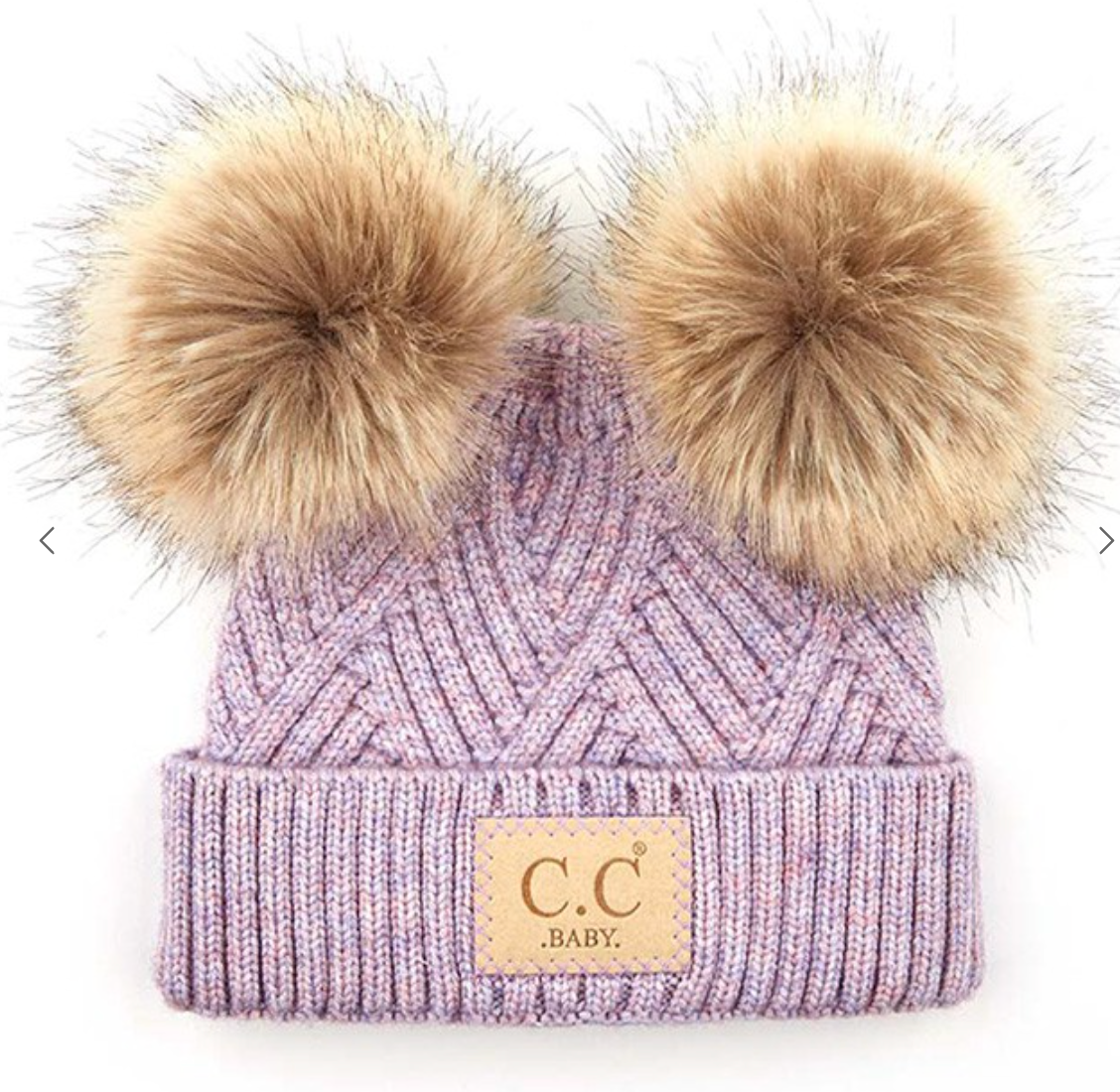 C.C Diagonal Tripes Pattern Baby Beanie