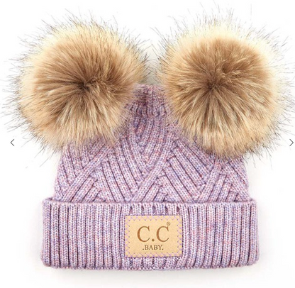 C.C Diagonal Tripes Pattern Baby Beanie