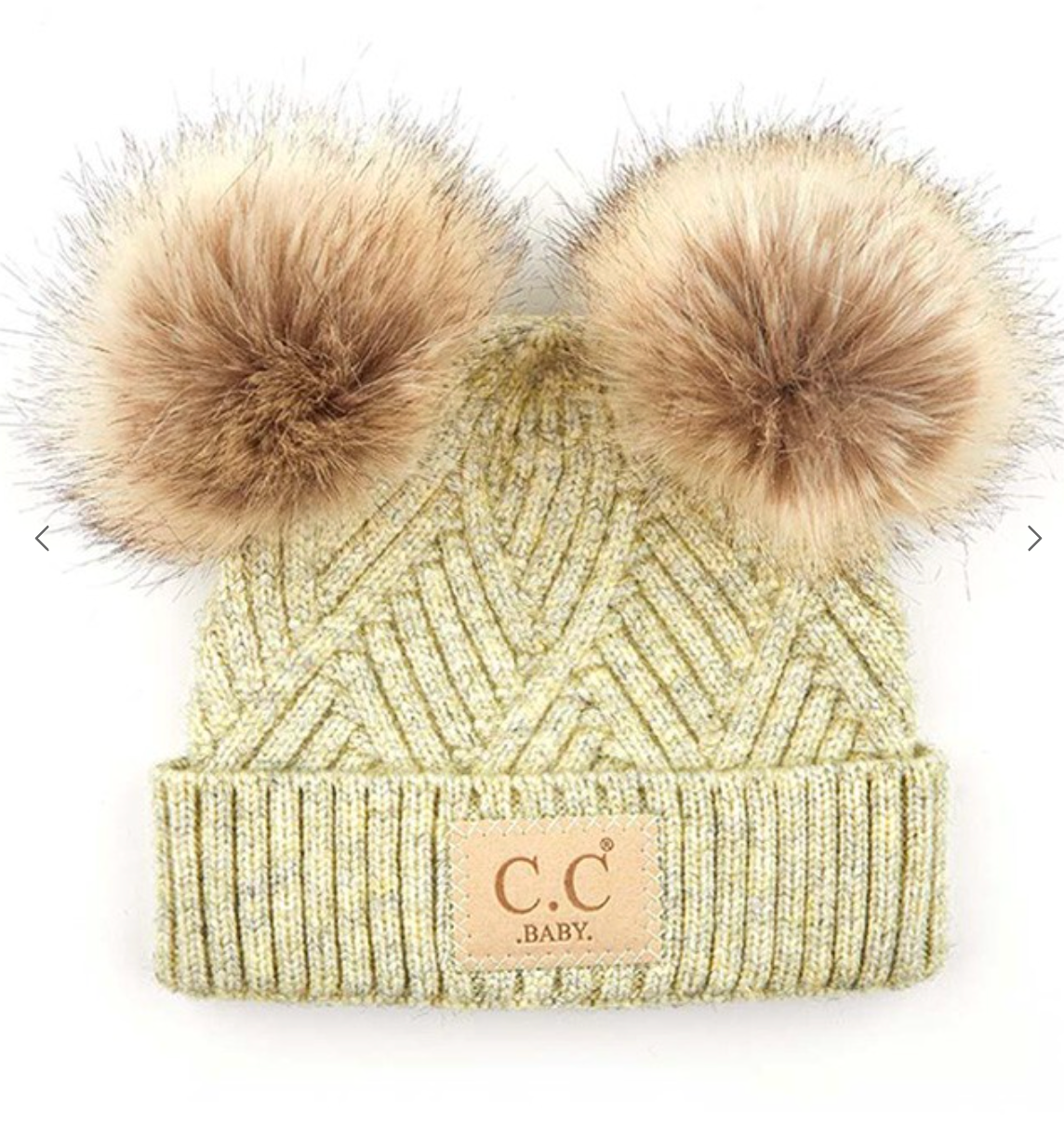 C.C Diagonal Tripes Pattern Baby Beanie
