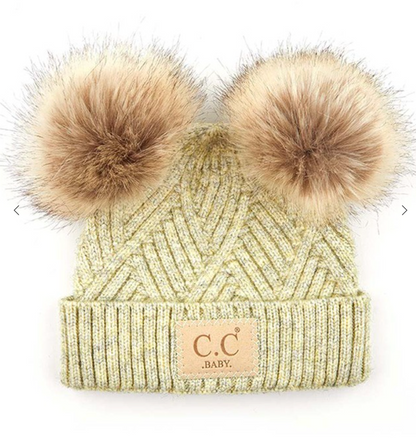 C.C Diagonal Tripes Pattern Baby Beanie