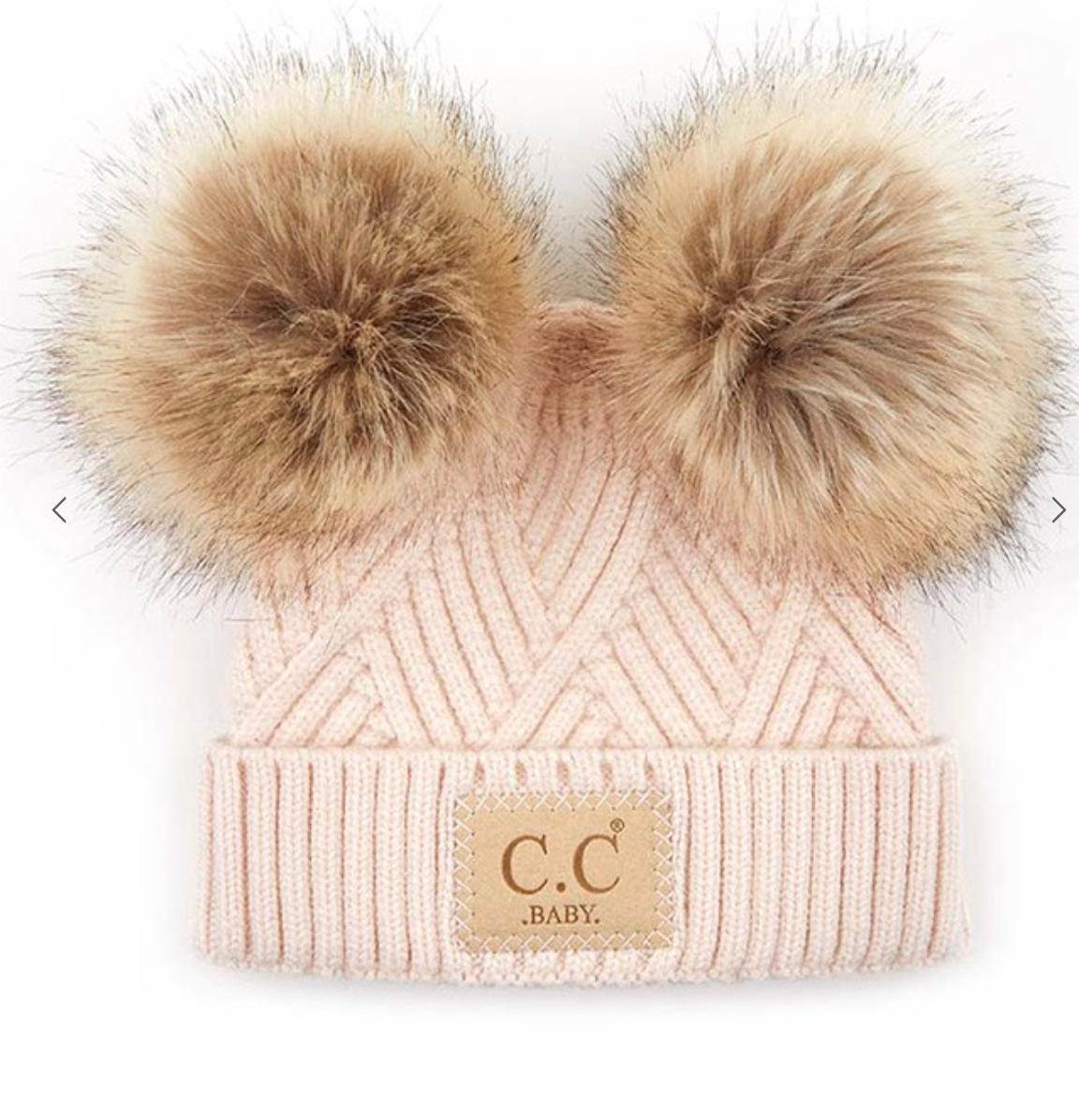 C.C Diagonal Tripes Pattern Baby Beanie