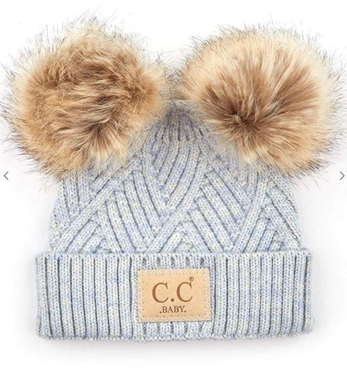 C.C Diagonal Tripes Pattern Baby Beanie