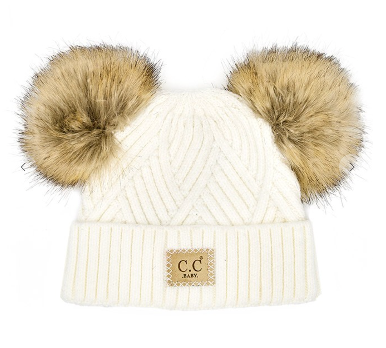 C.C Diagonal Tripes Pattern Baby Beanie